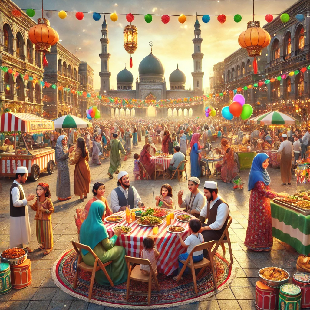 Eid al-Fitr,Festival of Breaking the Fast,Ramadan,celebration,gratitude - The Joyous Days of Eid al-Fitr: Spreading Love and Kindness - IJAAZAH Family, Friends, and Festive Meals